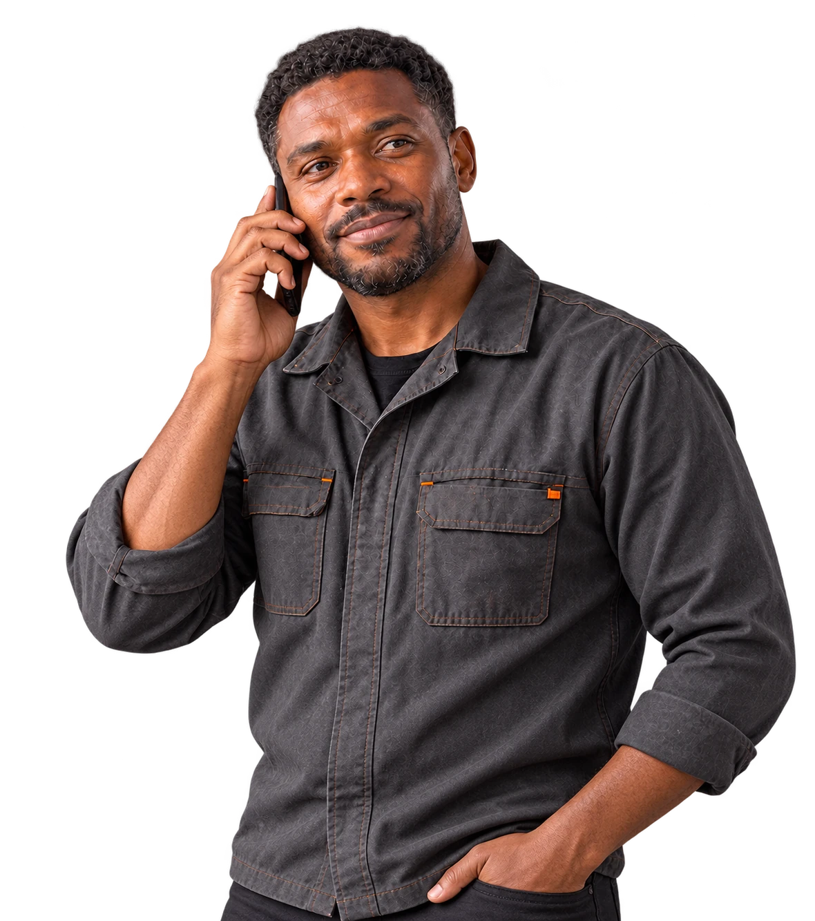 Artisan au téléphone avec un client, visuel d’illustration